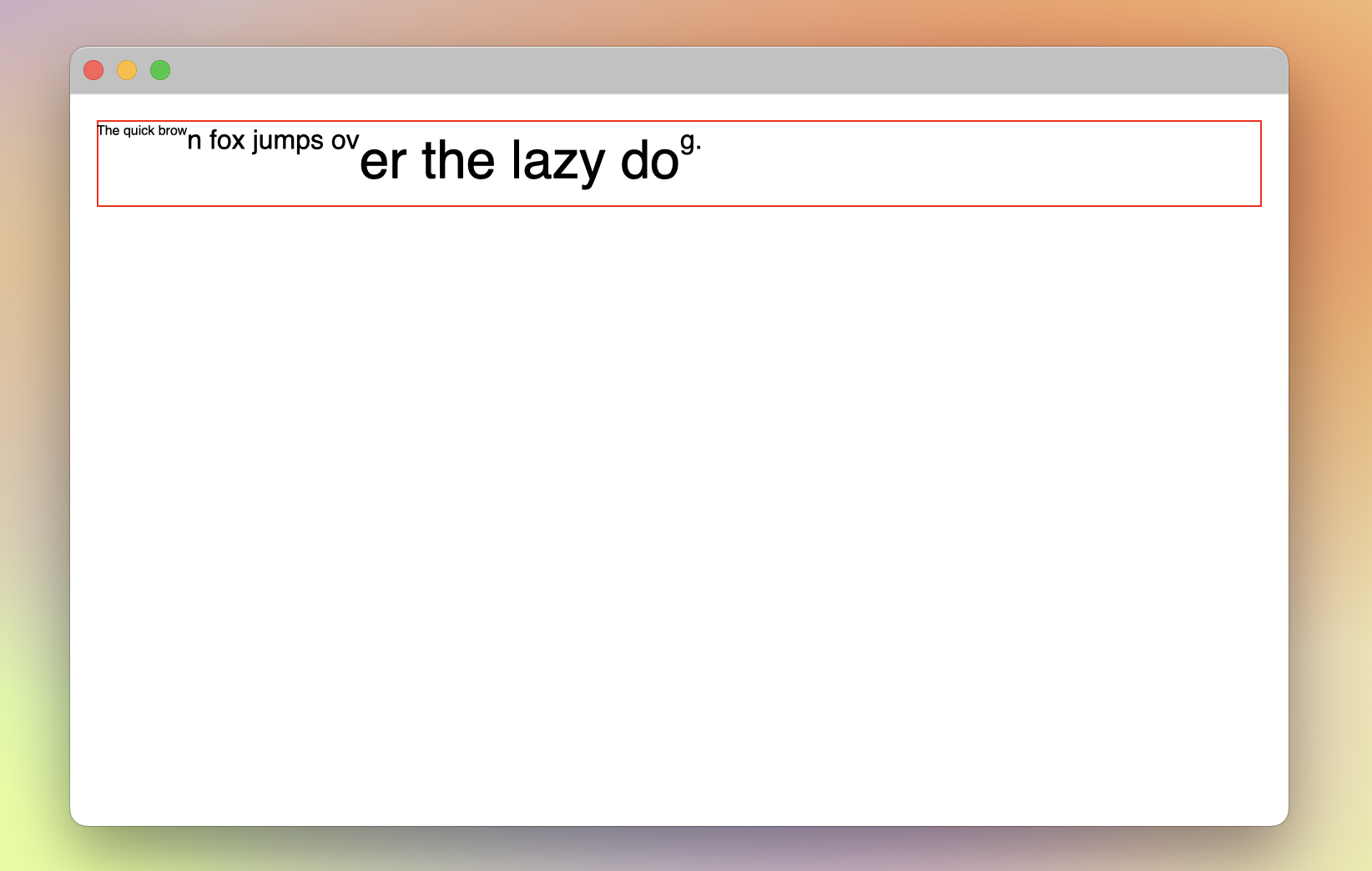 Multi-size inline text formatting