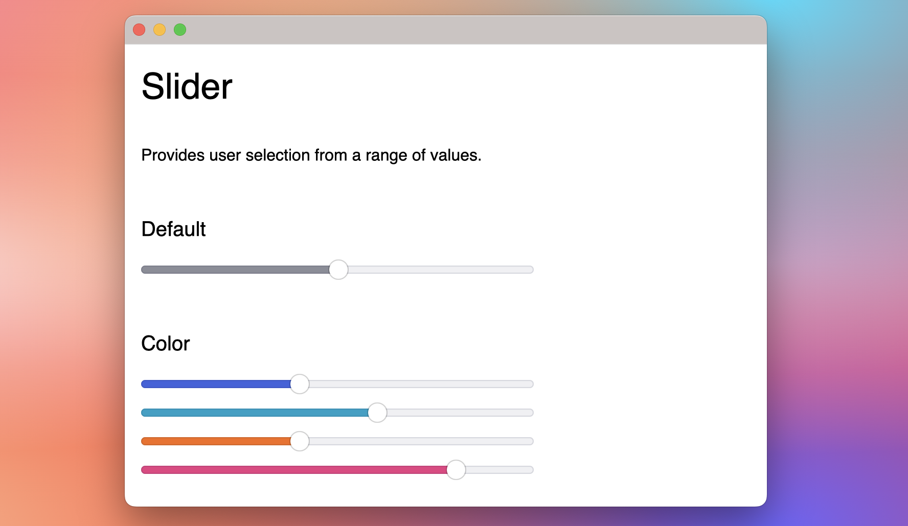 Slider color customization