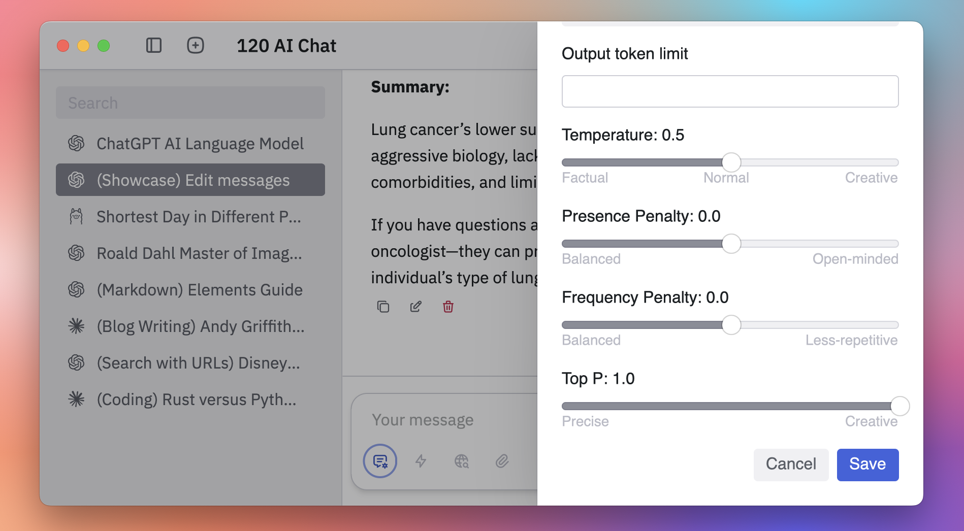 Advanced AI parameters settings